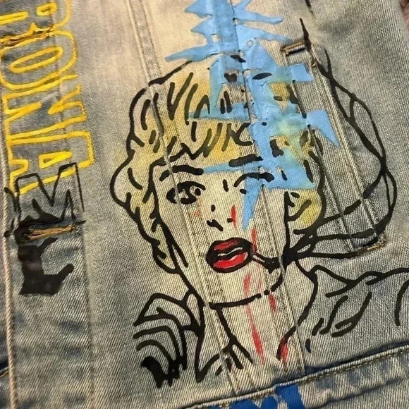 Anchor Blue Painted Denim Jacket By Lifted Anchor - Men Size: XL - Picture 3 of 14